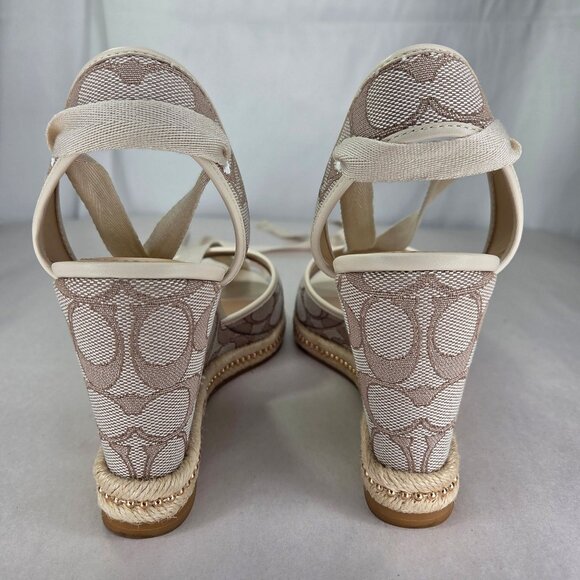 COACH Women's Page Sig Recycled Wedge - Stone/Chalk - Picture 4 of 6